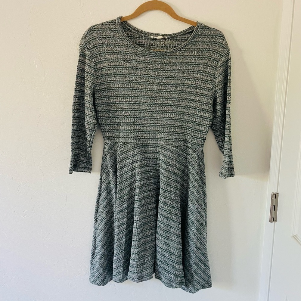 Rolls coster green striped fit and flare dress